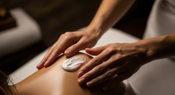 Lotion applied during massage